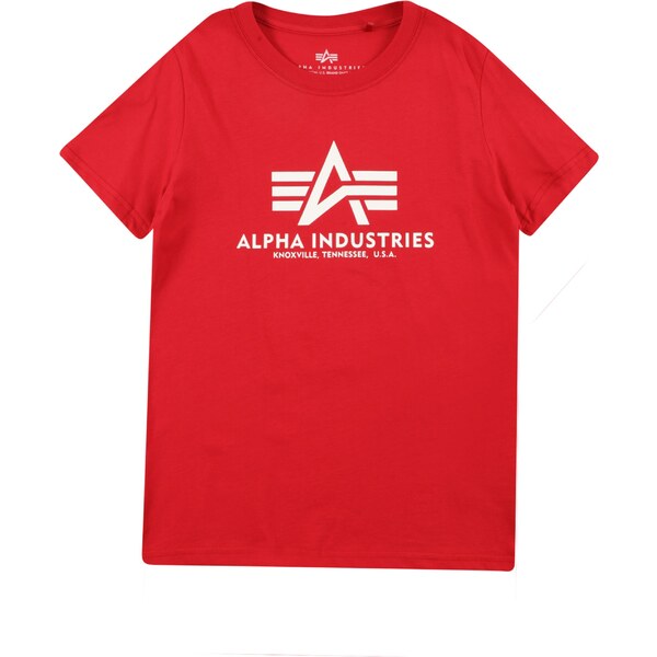 ALPHA INDUSTRIES Tričko červená / biela 39648751