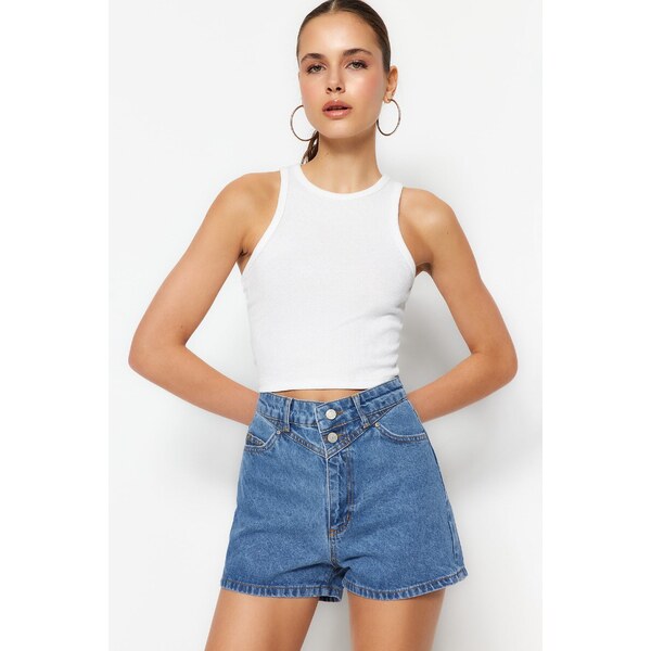 Trendyol Modré Džínsové Šortky & Bermudy 50544576