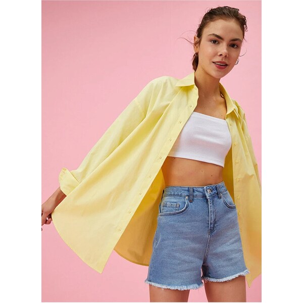 Koton 2sal40015md Normálny Pás Otvoriť Indigo Dámske Džínsy Šortky. 43753788