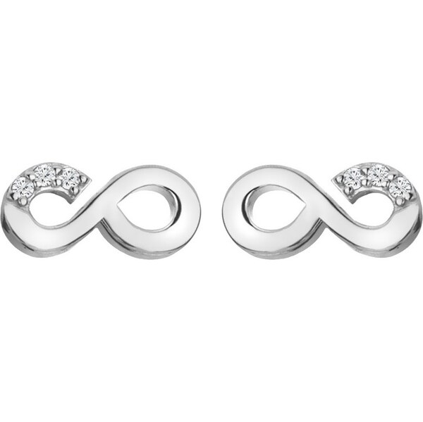 Hot Diamonds Pôvabné strieborné náušnice kôstky s diamantmi Nekonečno 66594395