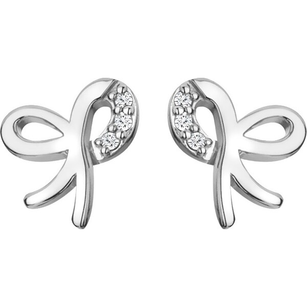 Hot Diamonds Krásne strieborné náušnice s diamantmi Mašľa Much Loved 66580651