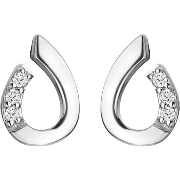 Hot Diamonds Elegantné strieborné náušnice s diamantmi Much Loved 66590784