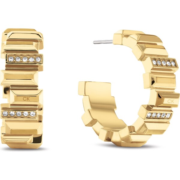Calvin Klein Masívne pozlátené kruhy s kryštálmi Luster 35000238 66594322