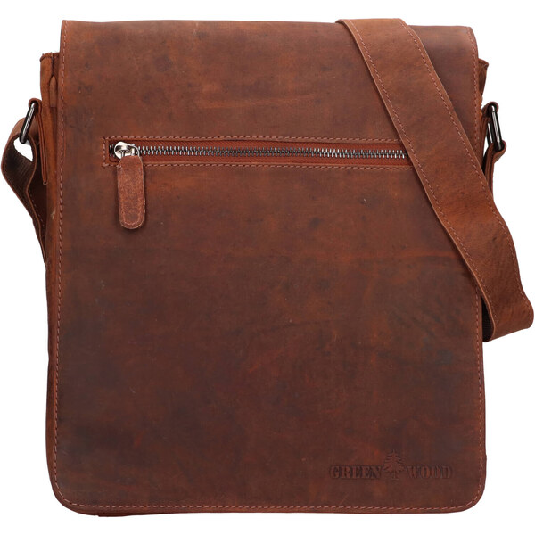 Pánska kožená taška cez rameno Greenwood Lowan - koňak 48227692
