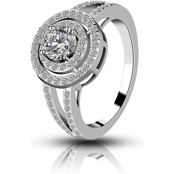 Emporial strieborný rhodiovaný prsteň Kráľovská elegancia 41501728