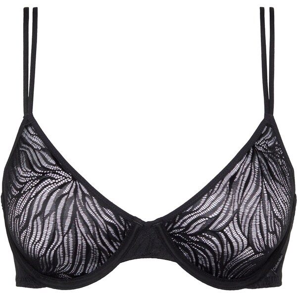 Calvin Klein Underwear Podprsenka Sheer Marquisette čierna / biela 40728012