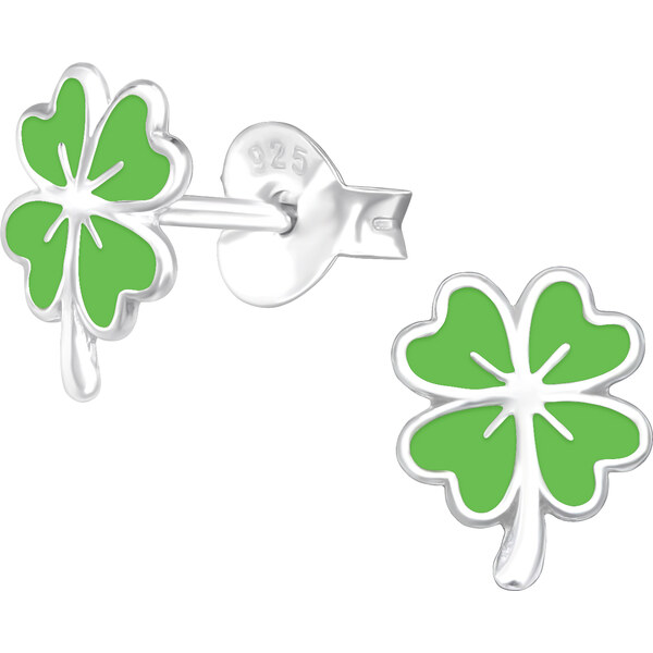 Olivie Detské strieborné náušnice ŠTVORLÍSTOK 7399 40862902