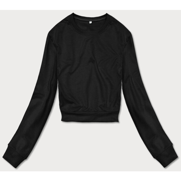 J.STYLE Tenká krátka čierna dámska tepláková mikina (8B938-3) 41247289