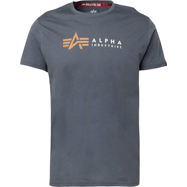 ALPHA INDUSTRIES Tričko grafitová / marhuľová / biela 40938993