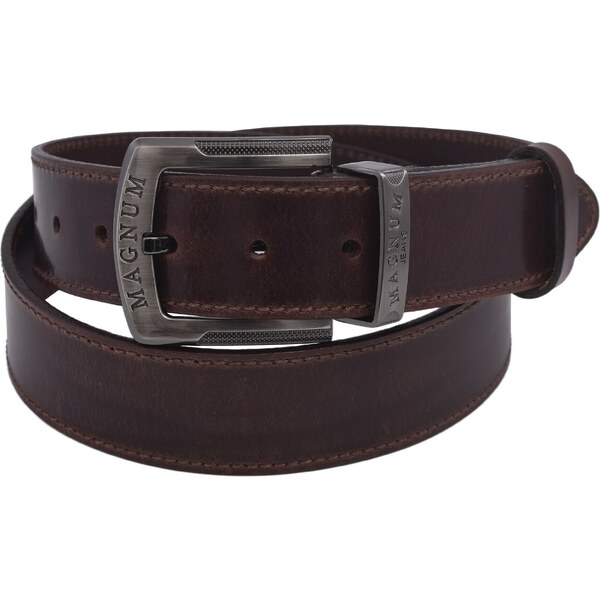 Mercucio Pánsky kožený opasok 740-40-89 tmavohnedý šitý pracka Magnum 64508197