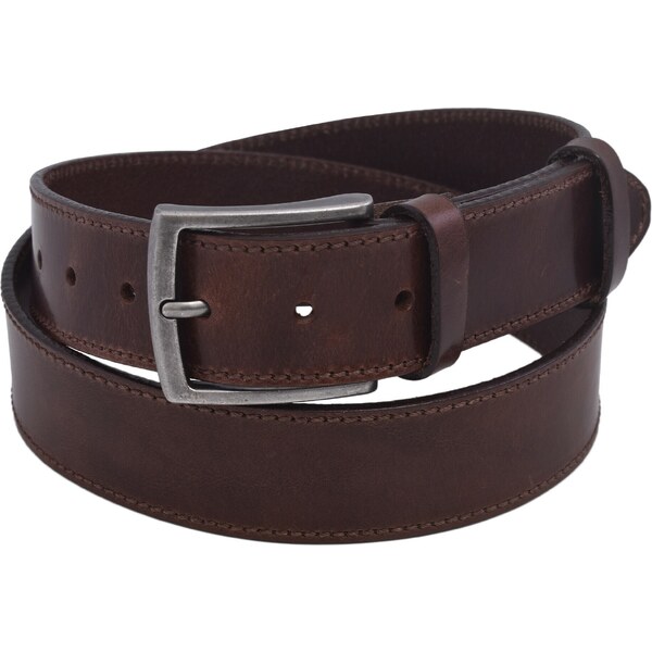 Mercucio Pánsky kožený opasok 740-40-65 tmavohnedý šitý pracka Urban 64508174