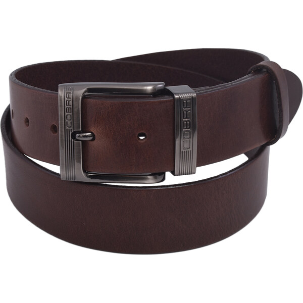 Mercucio Pánsky kožený opasok 740-40-68 tmavohnedý hladký pracka Cobra 64508177