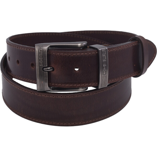 Mercucio Pánsky kožený opasok 740-40-71 tmavohnedý šitý pracka Cobra 64508180