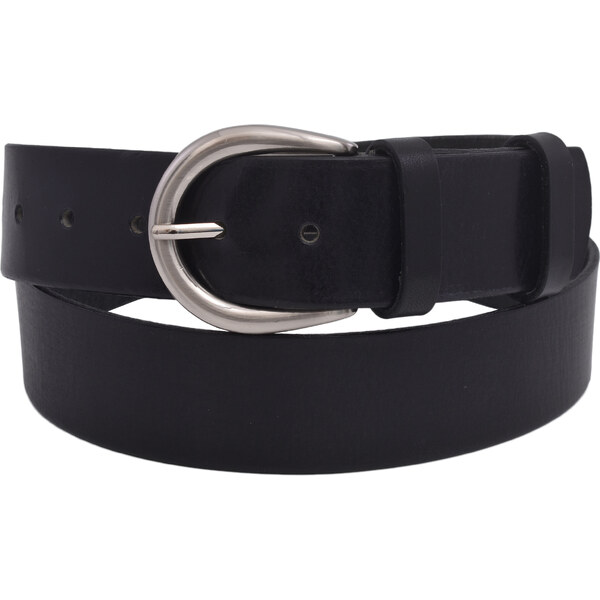 Mercucio Kožený dámsky opasok 724-40-17 čierny hladký pracka Angela 64507557