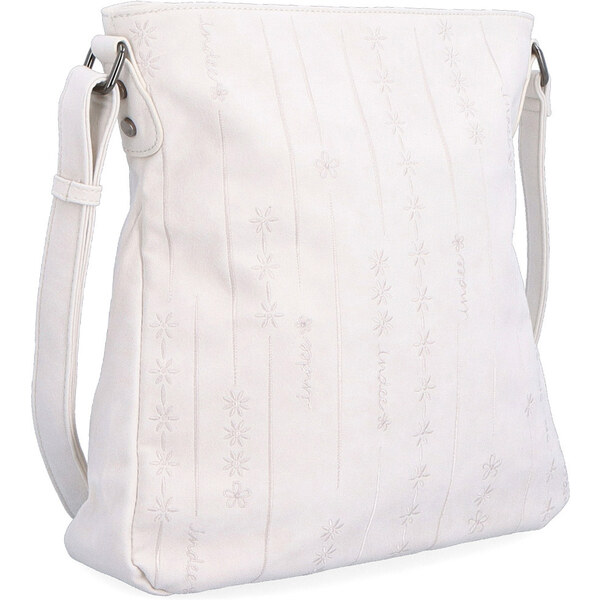 Kabelka zo syntetickej kože crossbody Indee krémová 6301 K 64019997