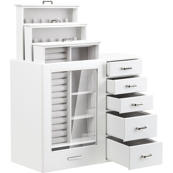 Troli Dizajnová biela koženková šperkovnica 66588124