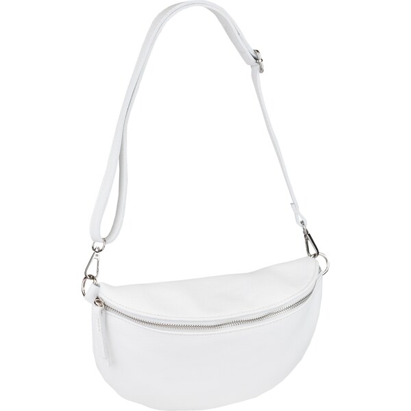 Biela kožená talianska crossbody kabelka Reni Grande Bianca 40924448