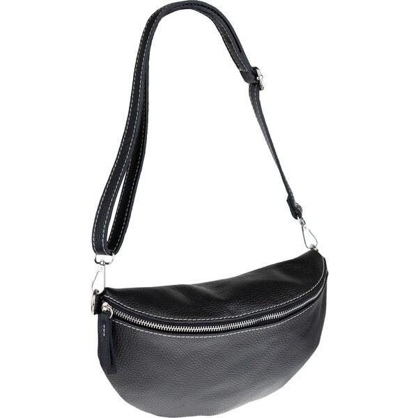 Čierna kožená talianska crossbody kabelka Reni Grande Nera NovaKabelka 40924449