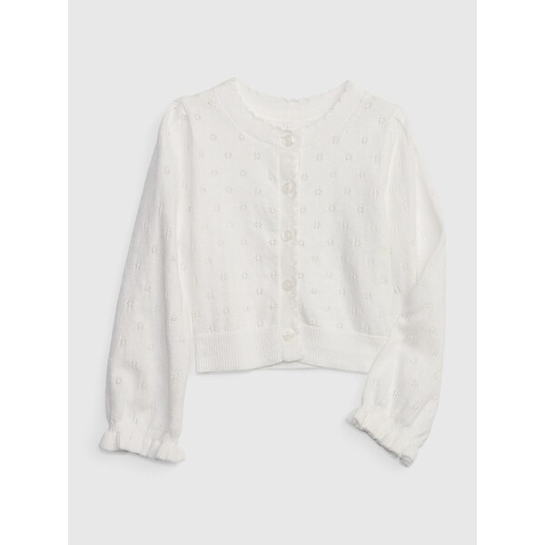 Biely dievčenský bavlnený kardigán s gombíkmi GAP 50524004