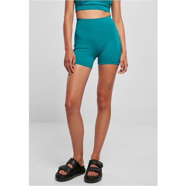 Urban Classics Womens Recycled High Waist Cycle Hot Pants - Watergreen 50603958