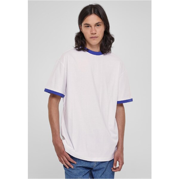 Urban Classics Oversized Ringer T-shirt white/royal 50564429