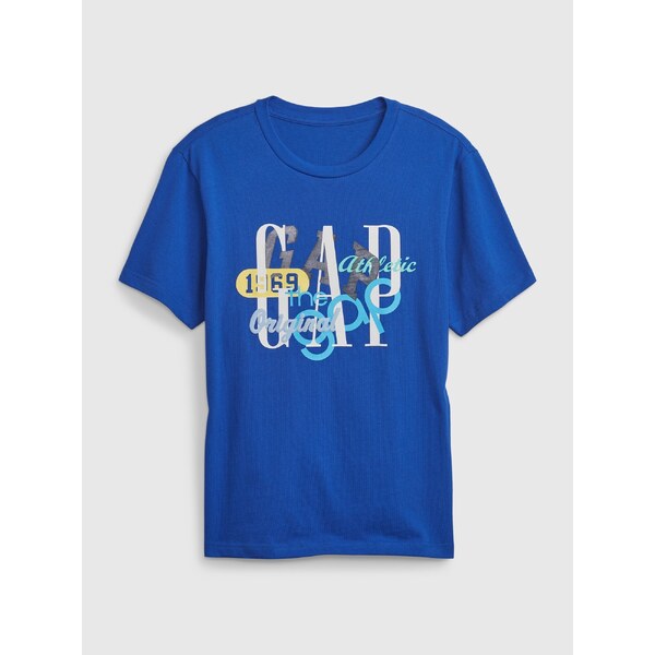 Modré pánske bavlnené tričko s potlačou GAP 50572535