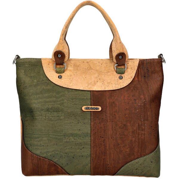 ELENCO Korková dámska kabelka do ruky 811MS zelená 40954114