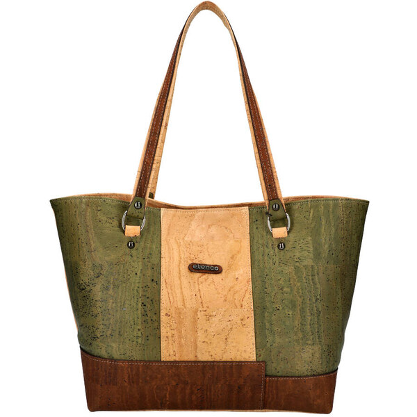 ELENCO Korková dámska kabelka cez rameno 805MS zelená 40954102