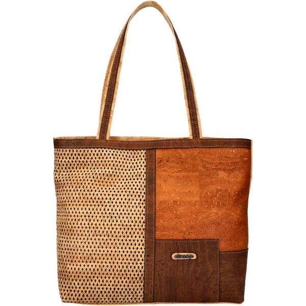 ELENCO Korková dámska kabelka cez rameno 825MS camel hnedá 40954105