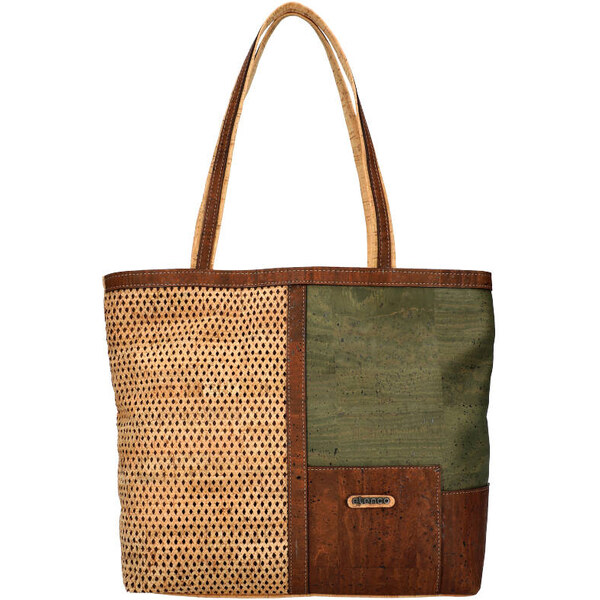 ELENCO Korková dámska kabelka cez rameno 825MS zelená 40954107