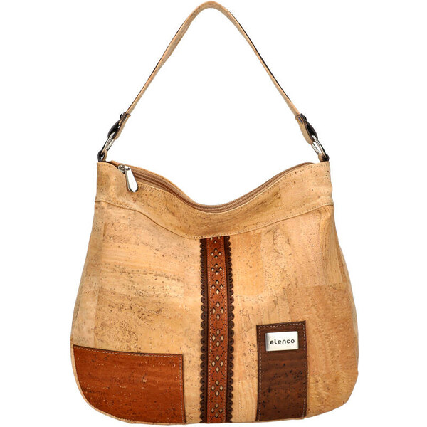 ELENCO Korková dámska kabelka 830MS camel hnedá 40954110