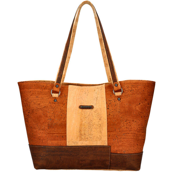 ELENCO Korková dámska kabelka cez rameno 805MS camel hnedá 40954101