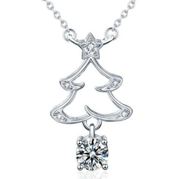 Olivie Strieborný náhrdelník VIANOČNÝ STROMČEK 7401 41027890
