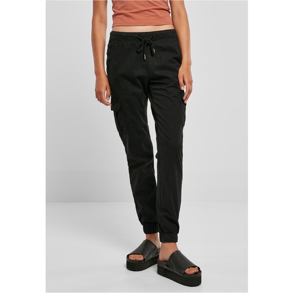 Urban Classics Womens high-waisted cargo jogging pants - black 50687274