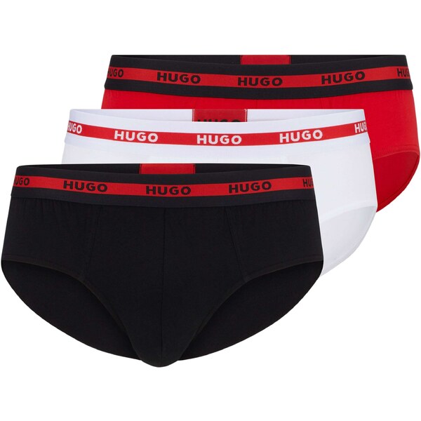 HUGO Nohavičky ohnivo červená / čierna / biela 40991664