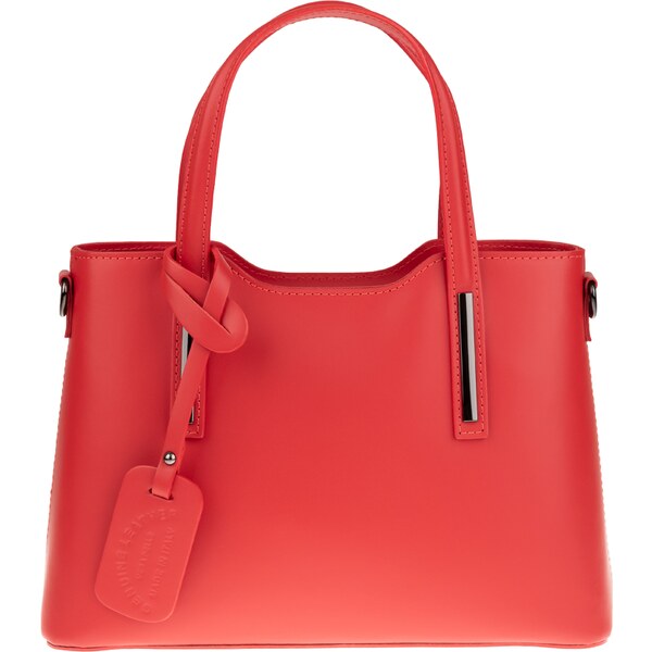 Červená kožená talianska kabelka Isidora Rossa Chiara Piccola 41017424