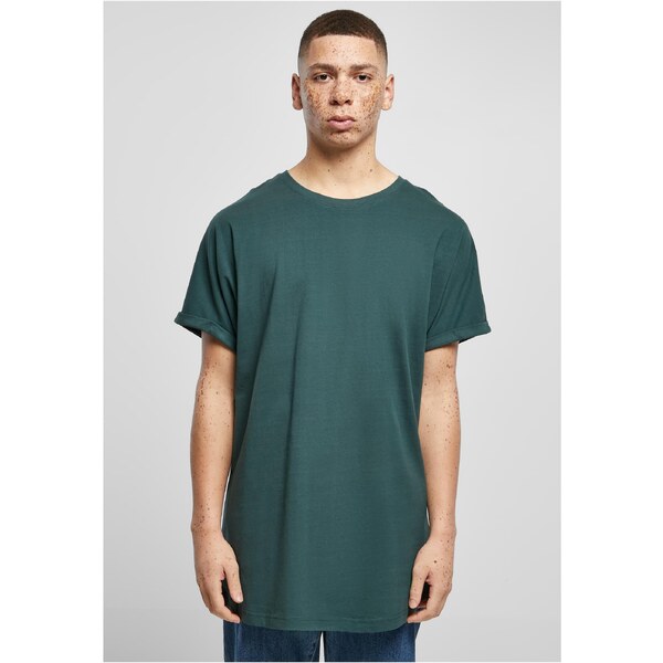 Urban Classics Mens Long Shaped Turnup T-Shirt - Green 50648835