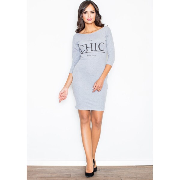 FIGL Sivé šaty CHIC M312 36195293