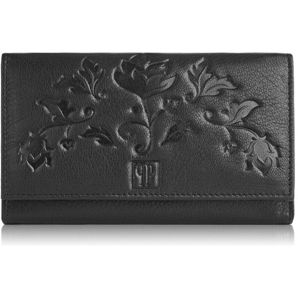 PAOLO PERUZZI Dámska kožená peňaženka | čierna T-45-BL 41092965