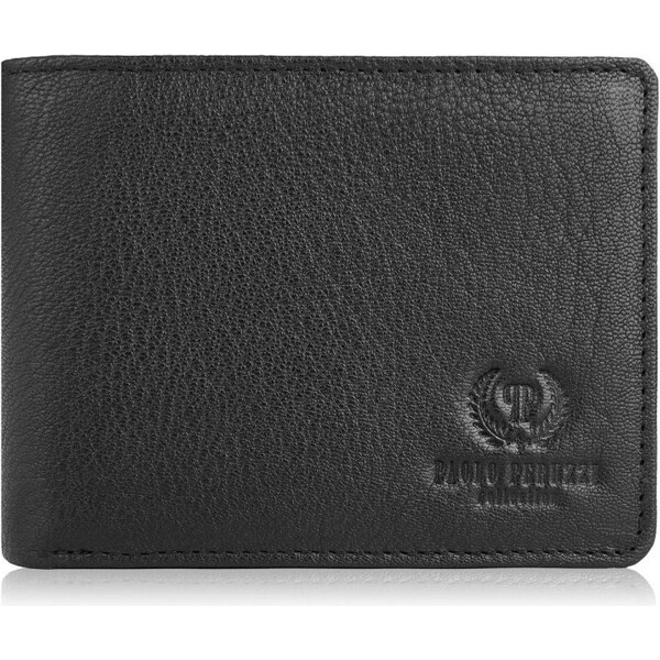 PAOLO PERUZZI Pánska kožená peňaženka s RFID | čierna T-79-BL 41092966