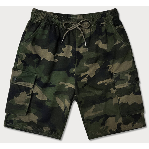 J.STYLE Pánske maskáčové kraťasy v khaki farbe (8K282-29) 41249970