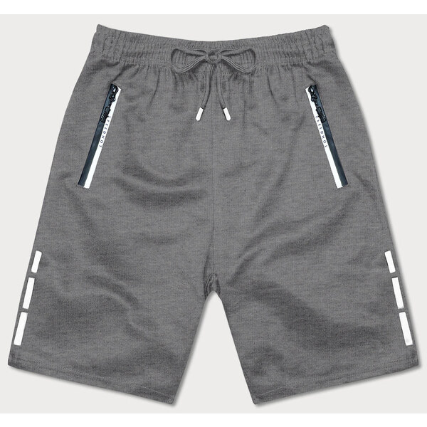 J.STYLE Šedé pánske kraťasy s kontrastnými vsadkami (8K925-5) 41250161