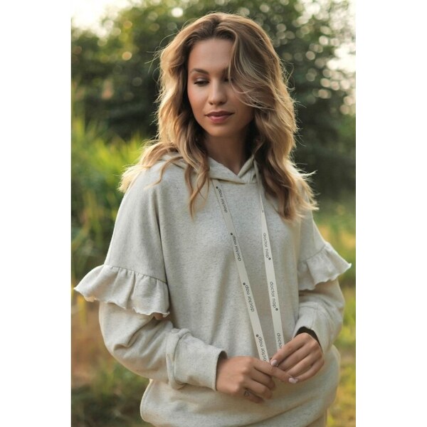 DOCTOR NAP Smotanová bavlnená mikina s konopným vláknom 45555880