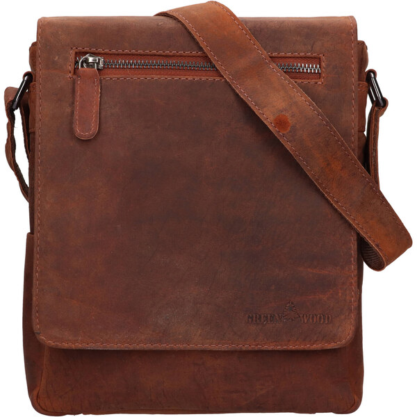 Pánska kožená taška cez rameno Greenwood Matthew - hnedá 41142510