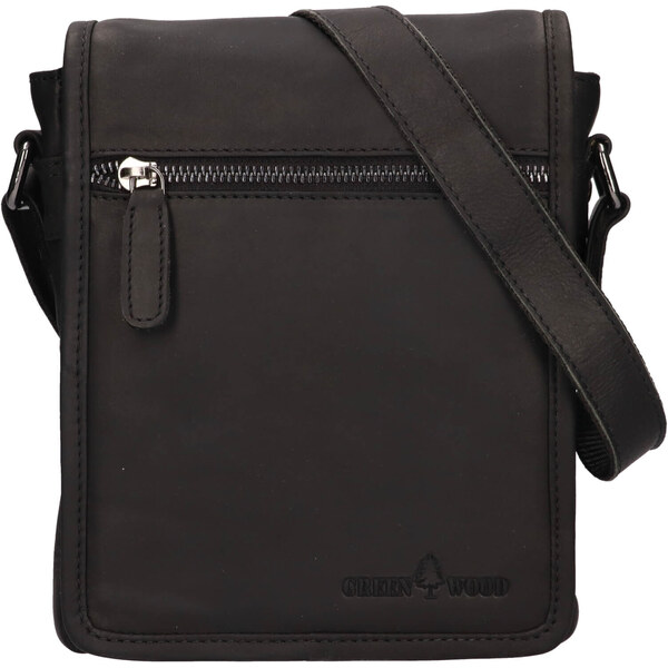 Pánska kožená taška cez rameno Greenwood Felix - čierna 41142514