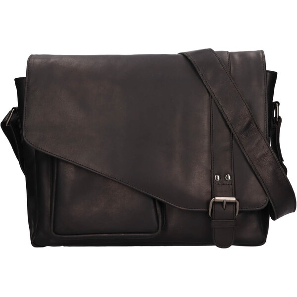 Pánska kožená taška cez rameno Greenwood Kane - čierna 41142506