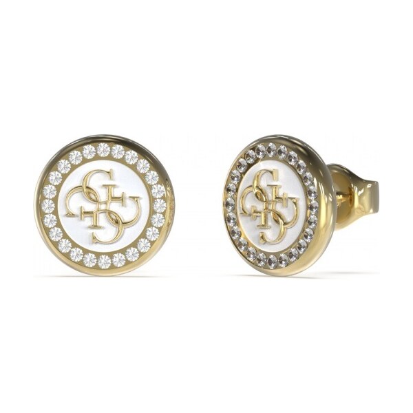 Guess Moderné pozlátené náušnice Life In 4G JUBE03123JWYGWHT/U 66578668