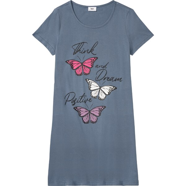 bonprix Nočná košeľa z bio bavlny, farba modrá 44812422