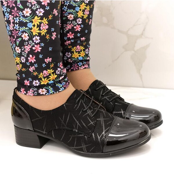 JOHN-C Dámske čierne poltopánky LOTA 41213991