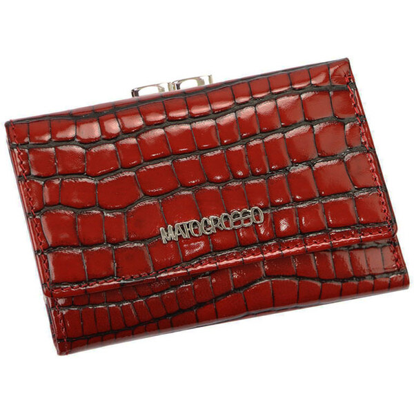 Malá dámska červená štruktúrovaná kožená peňaženka Mato Grosso 41216455